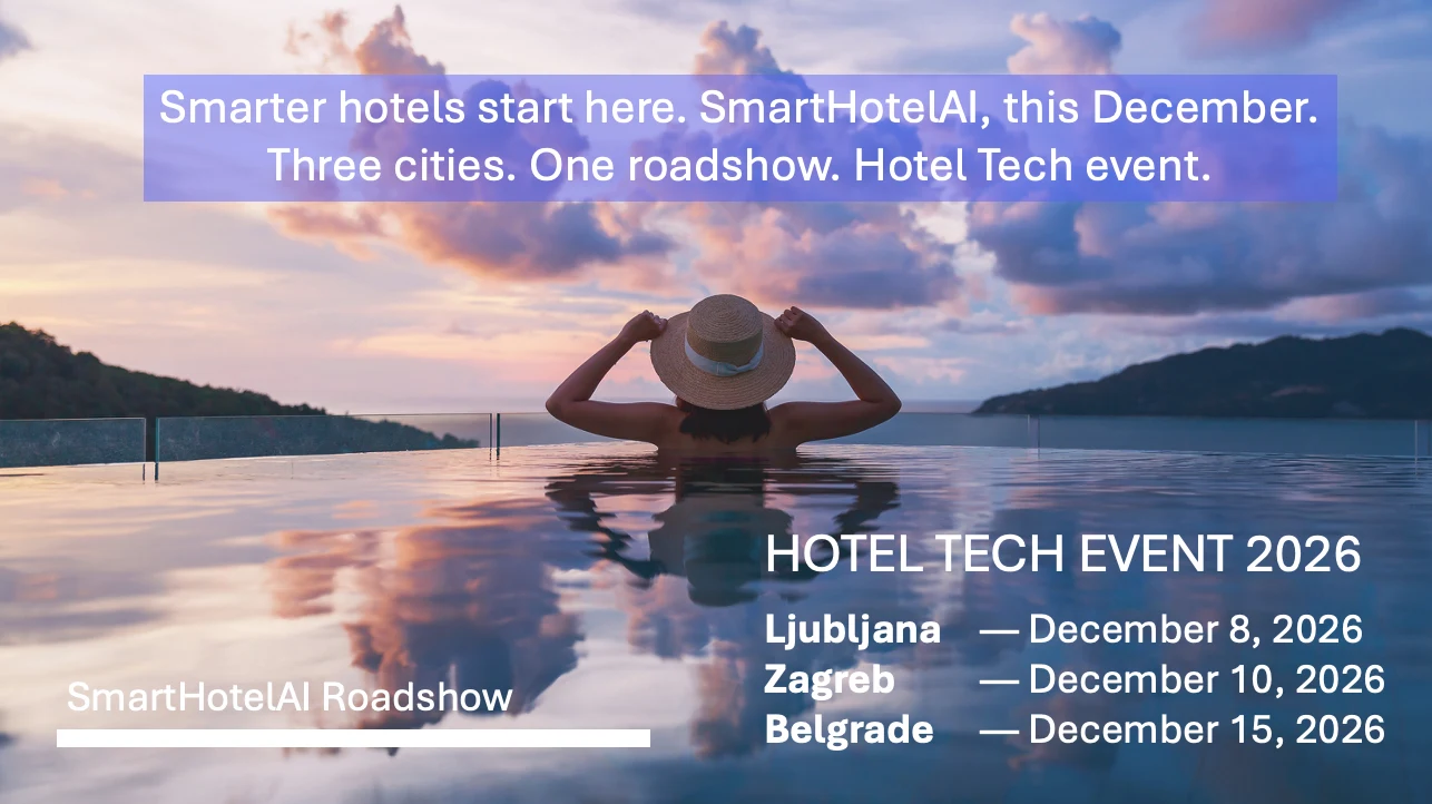 SmartHotelAI Roadshow u decembru 2026: Ljubljana, Zagreb i Beograd